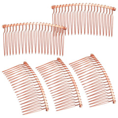 Hicarer 5 Pcs Black Metal Wire Hair Combs, 20 Teeth Wire Twist Bridal Wedding Veil Combs