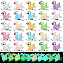 30 Pcs Mini Glow Hair Clips Girls Rave Hair Clips for Women Halloween Music Festival Holiday Party Supplies (Duck)