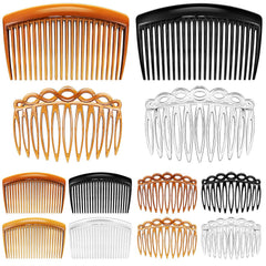 24 Pieces French Hair Side Combs Set Plastic Twist Comb Hair Clip Combs Accessories for Girls Women (9/11 /23 Teeth Side)