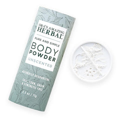 Talc Free Body Powder for Women, Dusting Powder, Cornstarch Free Talcum Powder, Grounding Relaxation Scent, Essential Oils Lavender, Vetiver, Clary Sage, Ora’s Amazing Herbal, Blissful Earth 2.5 oz