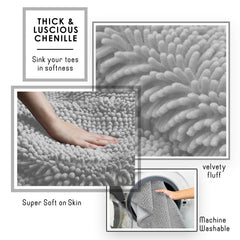 Empyrean Non-Slip Super Plush Chenille Bathroom Rugs