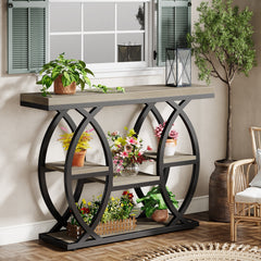 39.4" Console Table, 4-Tier Sofa Table Entryway Table for Small Spaces