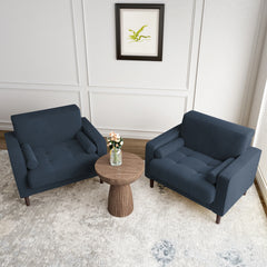 Modern Upholstered Corduroy Accent Chair With Arms Pillows