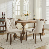 GDFStudio- Velvet Wing-Back Dining Chair with Handmade Tufted Trim & Curved Wood Legs, Set of 2