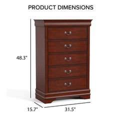 Furniture of America Devi Traditional Solid Wood 6-Piece Sleigh Bedroom Set