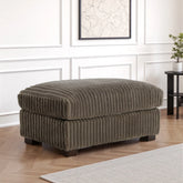 40" W Oversized Rectangle Plush Corduroy Ottoman
