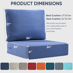 Outdoor Deep Seat Cushion Set 24 x 24 x 6 Inch
