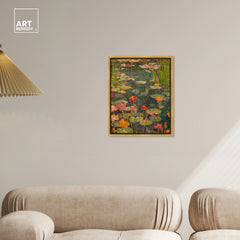Art Remedy Afternoon Visit Framed Impressionism 1 Piece Canvas Wall Art /Monet And Van Gogh Inspired Art