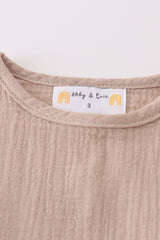 Premium Beige muslin boy shorts set