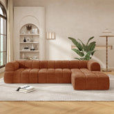 Christopher Knight Home - 122" Modern L-Shaped Sectional Sofa with Chaise Lounge, No assembly