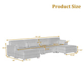 Corduroy Upholstered Modular Sectional Sofa for Living Room