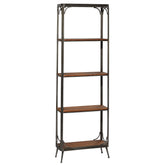 Wood 5 Shelf Shelving Unit - Brown - Roche River Decor