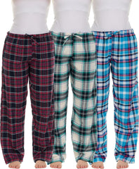 Andrew Scott Women's Flannel Sleep Pants| Lounging PJ Drawstring Pants | Multi Packs & Colors