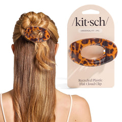 Kitsch Large Flat Claw Clips for Women - Stylish Flat Hair Clips for Women, Strong Hold for Thick & Fine Hair | Non-Slip for Secure, Comfortable All-Day Wear - Black