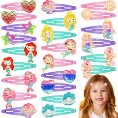 Hanaive 24 Pcs Rainbow Unicorn Clips Metal Clips Butterfly Snap Barrettes Cute Mermaid Hair Pins Sparkly Animal Hair Accessories for Toddlers Little Girls Birthday Party Gifts(Butterfly Pattern)