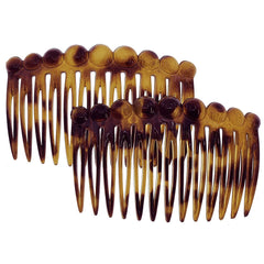Camila Paris CP33/2 French Hair Side Comb Small Tortoise Shell French Twist Hair Combs Decorative, Strong Hold Hair Clips for Women Bun Chignon Up-Do Styling Girls Hair Accessories, Made in France