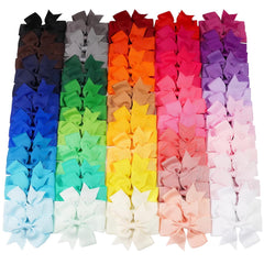 CÉLLOT 40Pcs 3 Inch Boutique Grosgrain Ribbon Pinwheel Hair Bows Alligator Clips For Girls Toddlers Hair Accessories Teens Gifts In Pairs (Polka Dot)