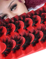 Strip Lashes That Look Like Lash Clusters 12-20mm 100D Volume False Eyelashes Wispy Soft Curly Eye Lashes 7 Pairs Waterproof Faux Mink Lashes Big Personality Red Box Lashes, by Allureza