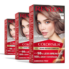 Revlon ColorSilk with Bond Repair Complex, Blonde Permanent Hair Color, 100% Gray Coverage, Ammonia Free Hair Dye, Vegan Keratin, 61 Dark Blonde (Pack of 3)