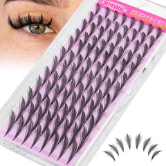 JIMIRE Manga Lash Clusters Kit Wispy Eyelash Clusters 8-14MM Fairy Lash Extension Kit with Lash Bond and Seal Short Cluster Eyelash Extensions with Bottom Lash Clusters