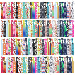 120 Pack Neutral Color No Crease Ribbon Elastics Hair Ties Women Yoga Knotted Ponytail Holder