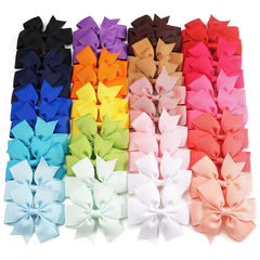 CÉLLOT 40Pcs 3 Inch Boutique Grosgrain Ribbon Pinwheel Hair Bows Alligator Clips For Girls Toddlers Hair Accessories Teens Gifts In Pairs (Polka Dot)
