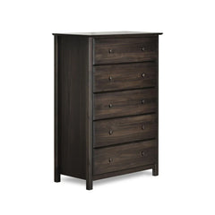 Grain Wood Furniture Shaker 5-drawer Solid Wood Chest