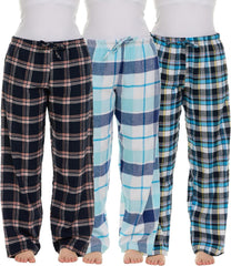 Andrew Scott Women's Flannel Sleep Pants| Lounging PJ Drawstring Pants | Multi Packs & Colors