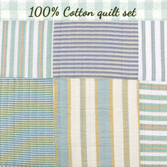 Cozy Line Spa Stripes Patchwork Quilt Bedding Set