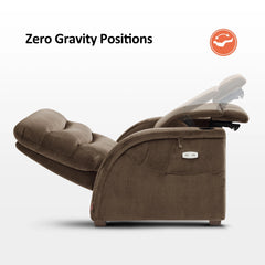 MCombo Power Zero Gravity Recliner Chair with Adjustable Headrest for Living Room, Fabric ZG334