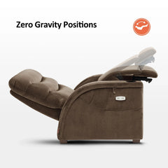 MCombo Power Zero Gravity Recliner Chair with Adjustable Headrest for Living Room, Fabric ZG334