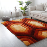 Mateos Shag Red/Orange Contemporary Designed Area Rug