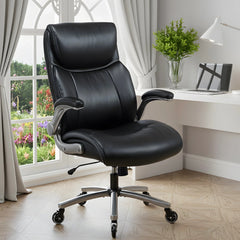 Ergonomic High-Back Office Chair in Premium Leather