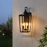 KAWOTI 2-Light Sandy Black Outdoor Wall Lantern Sconce - H20.12"