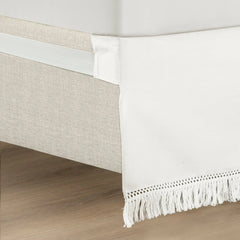 Lush Decor Boho Fringe 15-Inch Tailored Drop Easy Fit Bedskirt