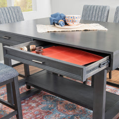Linon Wilson Grey Wooden 7-Piece Counter Height Dining Set