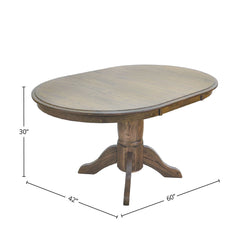 Colonial Oak 42 x42-60" Extendable Dining Table, Weathered Chestnut