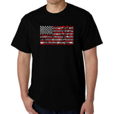 LA Pop Art Men's Word Art T-shirt - Fireworks American Flag