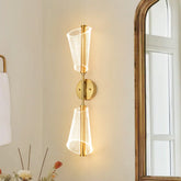Modern Dimmable LED 2-Light Clear Acrylic Cone Vanity Wall Lamp
