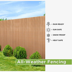 6 ft H x 8 ft W All-Weather Synthetic Bamboo Fence Panel, PVC