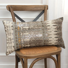 Rizzy Home Silver Abstract Lumbar Decorative Pillow, 14x26