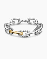 DY Madison® Chain Bracelet in Sterling Silver with 18K Yellow Gold, 13.5mm