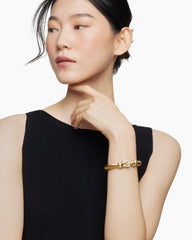 Buckle Cablespira® Bracelet in 18K Yellow Gold with Rubies and Diamonds, 9mm