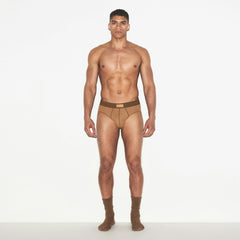 SKIMS COTTON MENS BRIEF 3-PACK | RUSSET MULTI