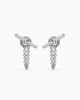 DY Mercer® Petite Toggle Chain Stud Earrings in Sterling Silver with Diamonds, 38.2mm