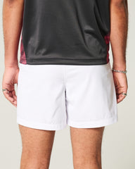 Mid-Thigh Hybrid Active Shorts-white