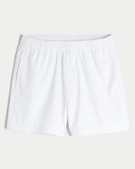 Mid-Thigh Hybrid Active Shorts-white