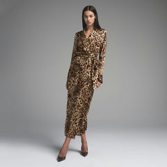 DOLCE&GABBANA X SKIMS SILK LONG ROBE | LEOPARD