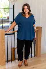 Very Much Needed V-Neck Top in Teal (Online Exclusive)