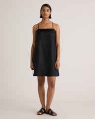 100% European Linen Spaghetti Strap Mini Dress